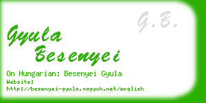 gyula besenyei business card